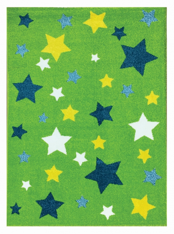 Zöld csillagos szőnyeg 160x230 cm