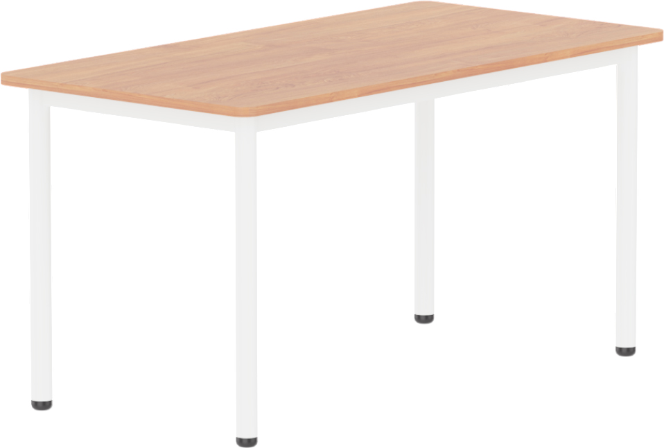 Emese bükk téglalap asztal - fehér fém lábbal, 52 cm