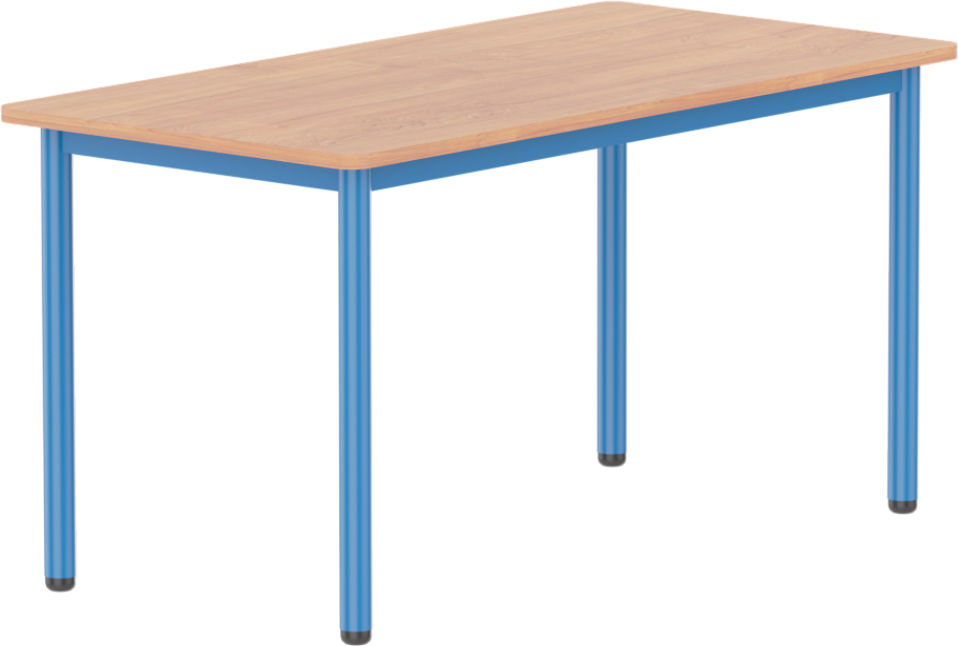 Emese bükk téglalap asztal - kék fém lábbal, 52 cm