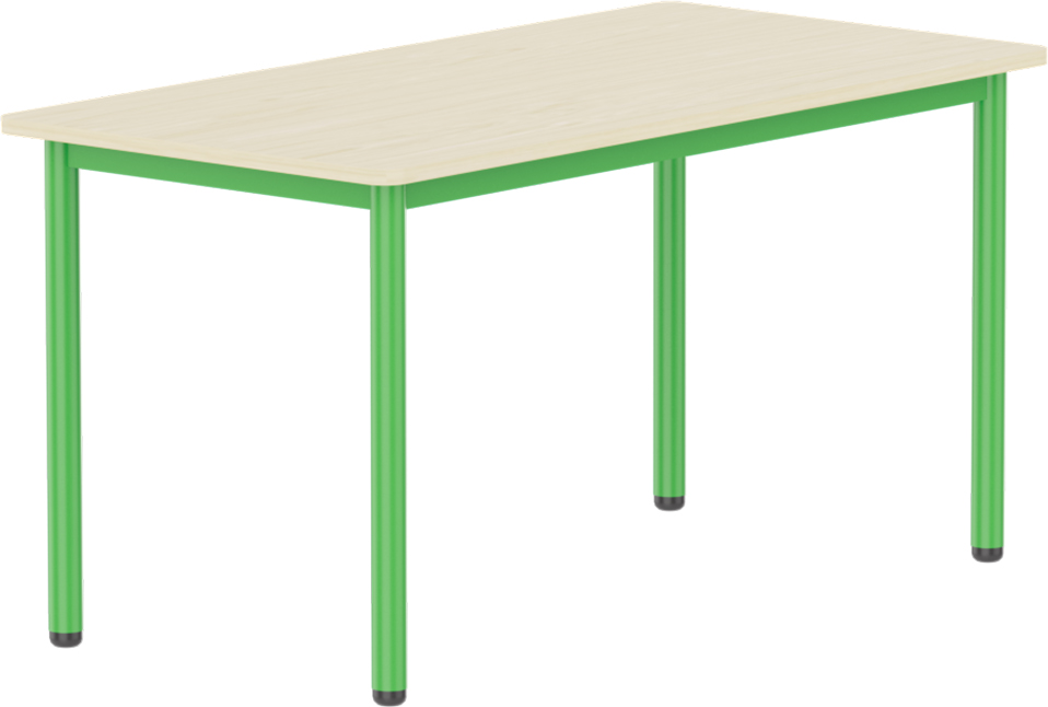 Emese juhar téglalap asztal - zöld fém lábbal, 52 cm