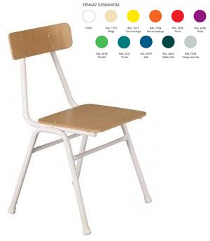 Piroska szék, natúr - csővázas, 30 cm ülésmagasság