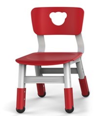 Happy Színes Szék, macis, állítható magasságú - piros 24 hó+