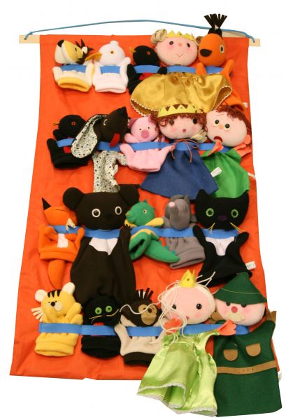 Bábtartó - textil, 20 db bábhoz