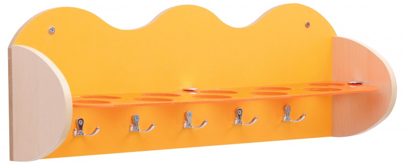 Törölköző- és fogmosópohártartó, 10 gyermek részére - sárga