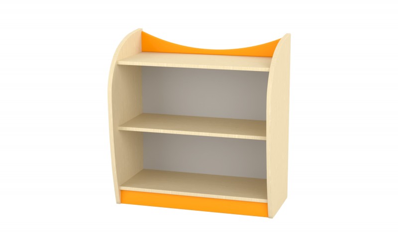 Marci íves kisszekrény, polcos, nyitott, juhar-narancs, 82x38x86 cm