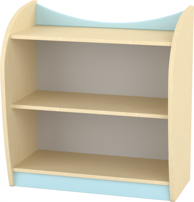 Marci íves kisszekrény, polcos, nyitott, juhar-pasztelkék 82x38x86 cm