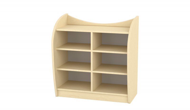 Marci íves kisszekrény - 6 fakkos, nyitott, juhar  82x38x86 cm