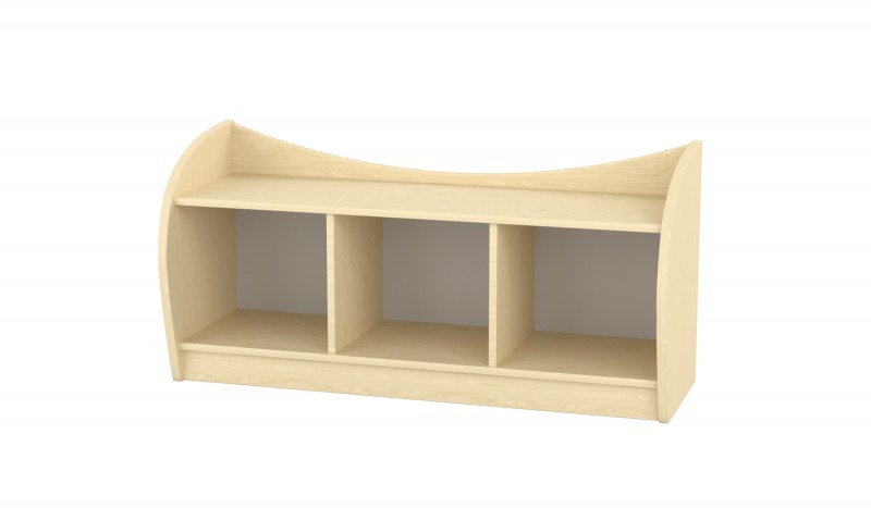 Marci íves alacsony szekrény - 3 fakkos, juhar 120x38x57 cm