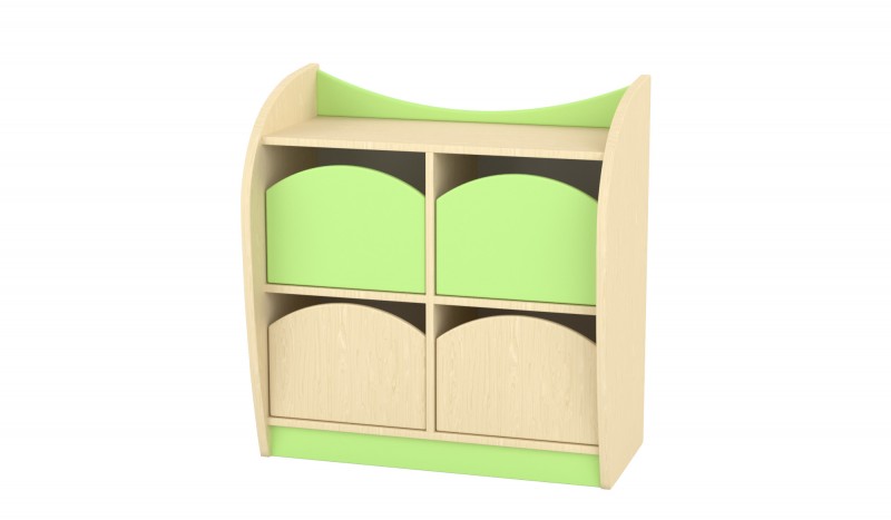 Marci íves kisszekrény - 4 fiókos, juhar- zöld, 82x38x86 cm