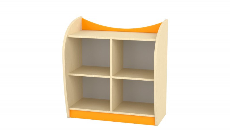 Marci 4 fakkos, nyitott kisszekrény, juhar-narancs, 82x38x86 cm