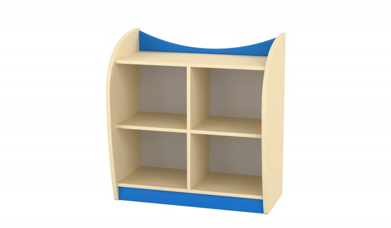 Marci 4 fakkos, nyitott kisszekrény, juhar-kék, 82x38x86 cm