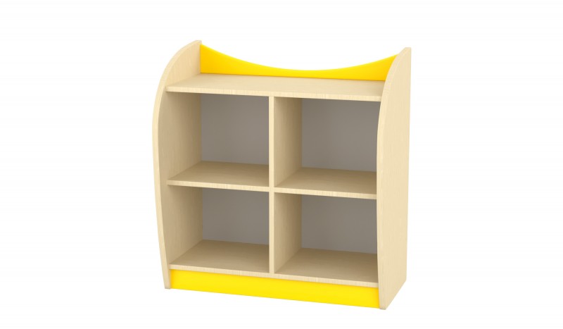 Marci 4 fakkos, nyitott kisszekrény, juhar-sárga, 82x38x86 cm