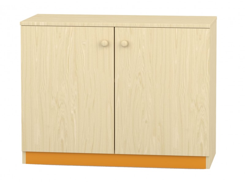 Flóra alacsony szekrény I. 2 ajtós, juhar-narancs