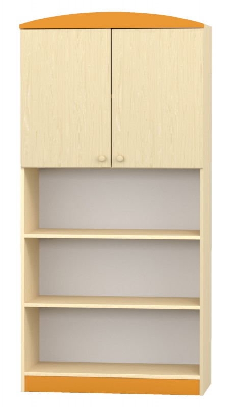 Flóra felülajtós szekrény 80x38x160 cm, juhar-narancs