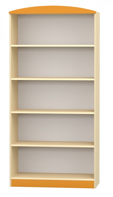 Flóra nyitott játéktároló, 90x40x187 cm, juhar-narancs