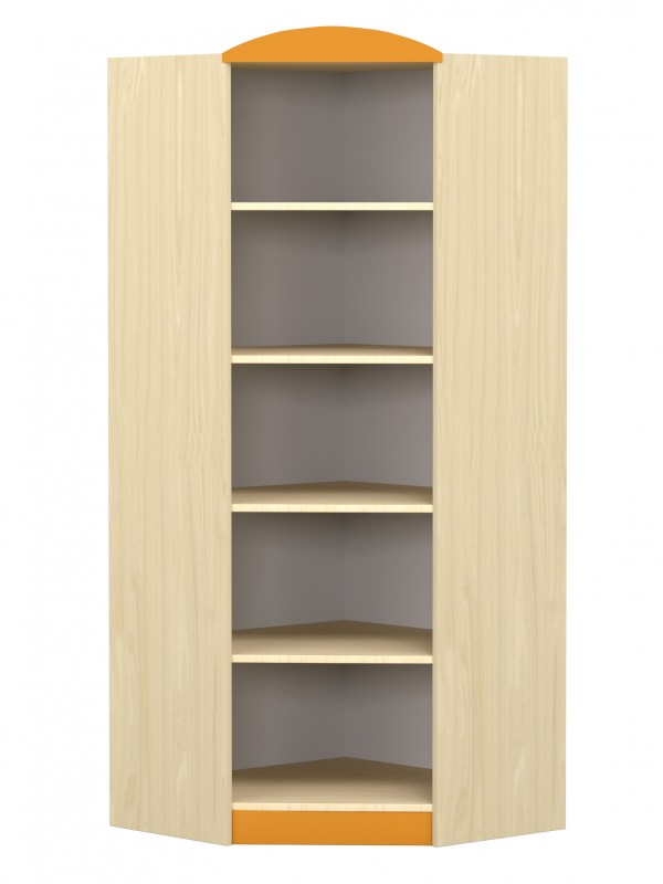 Flóra sarokszekrény, 40x40x187 cm, juhar-narancs