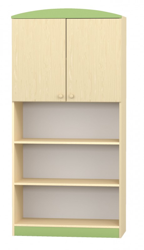 Flóra felülajtós szekrény, 90x40x187 cm, juhar-zöld