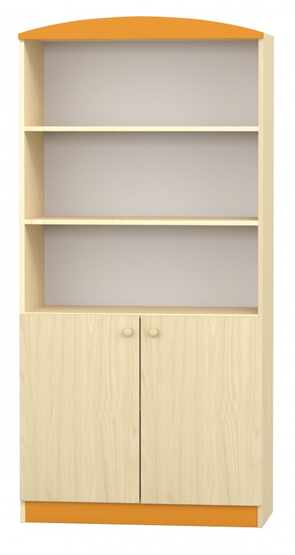 Flóra alulajtós szekrény, 90x40x187 cm, juhar-narancs