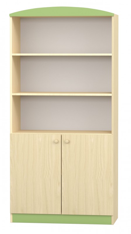 Flóra alulajtós szekrény, 90x40x187 cm, juhar-zöld