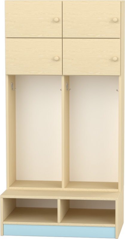Flóra magas gyermeköltöző 4 személyes - 2 fakkos - 4 ajtós -polcos cipőtartóval