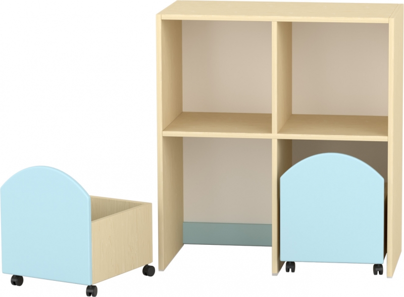 Komfort szekrény  II. - gurulós pasztellkék tárolókkal