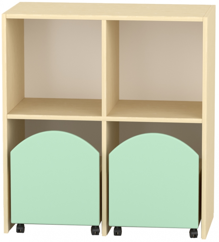 Komfort szekrény  II. - gurulós pasztellzöld tárolókkal