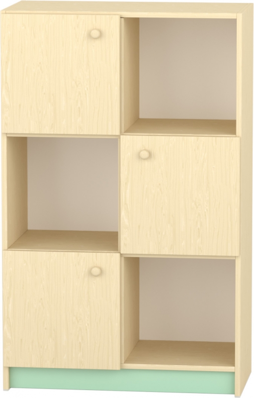 Komfort szekrény  III. - 6 fakkos -mozaik ajtós - pasztellzöld