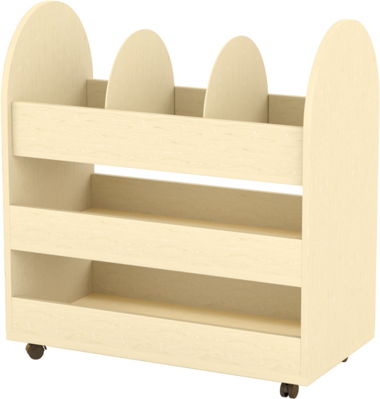 Gurulós eszköztároló – térelválasztó - könyvtartós juhar