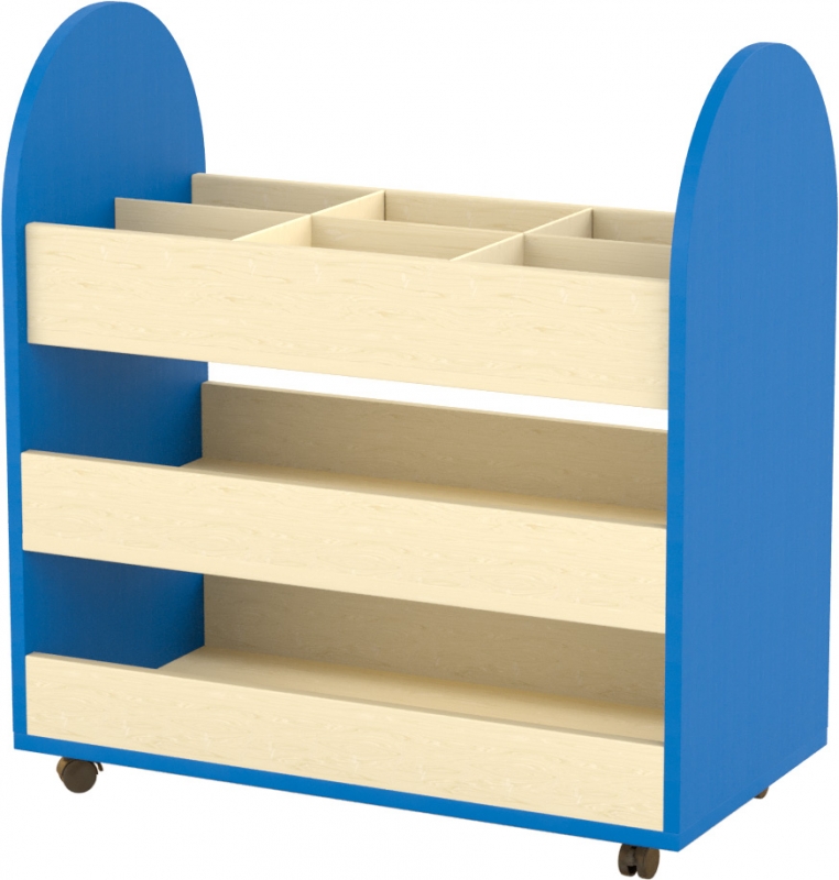 Gurulós eszköztároló – térelválasztó - 6 fakkos kék