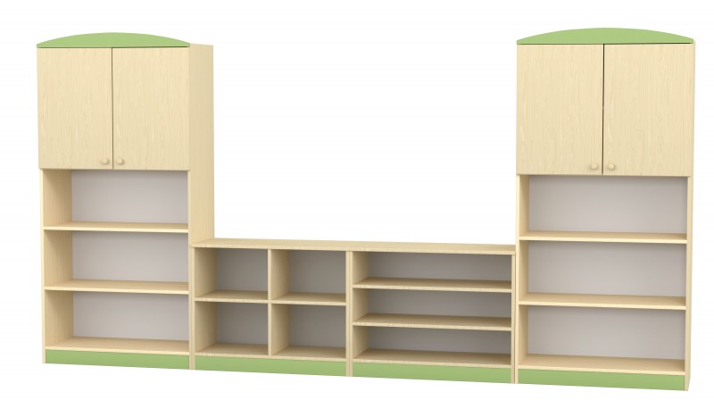 Flóra szekrénysor-zöld díszítéssel