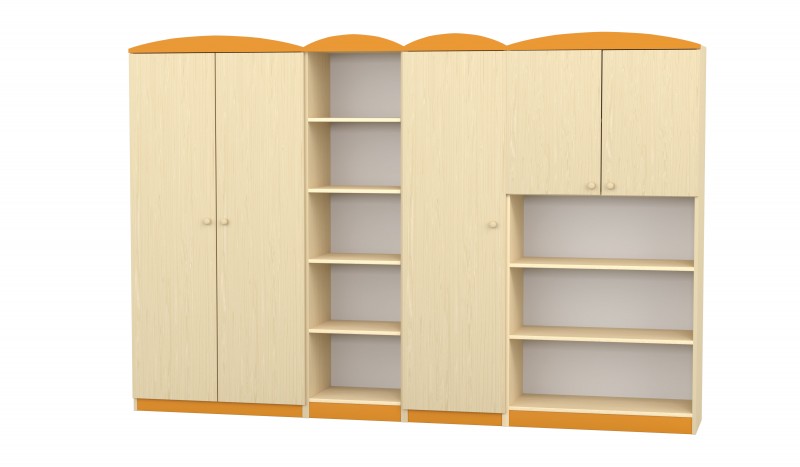 Flóra szekrénysor-narancs díszítéssel