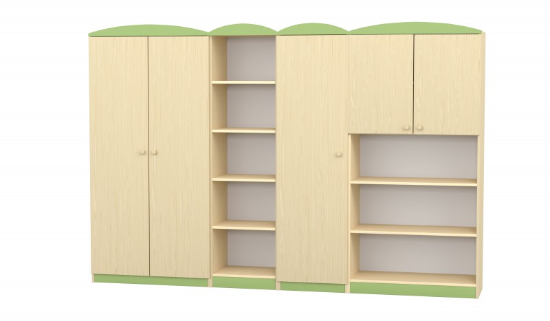 Flóra szekrénysor-zöld díszítéssel