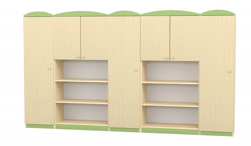 Flóra szekrénysor-zöld díszítéssel