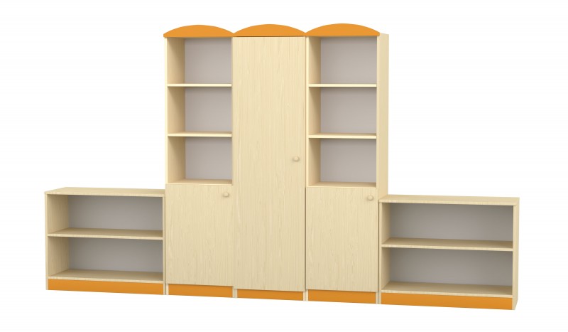 Flóra szekrénysor-narancs díszítéssel