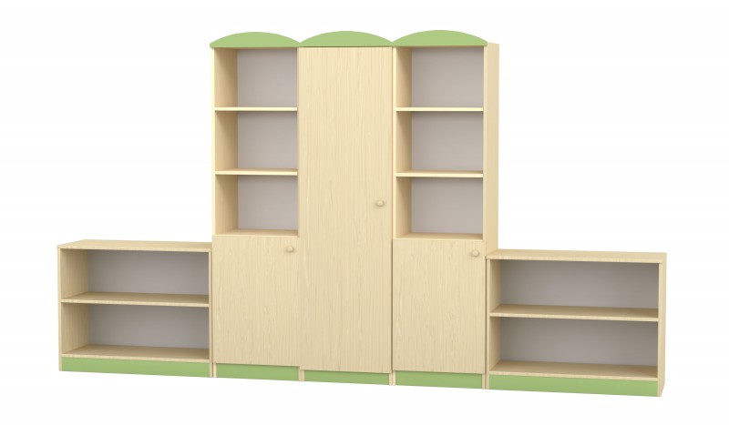 Flóra szekrénysor-zöld díszítéssel