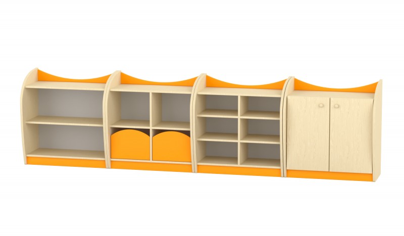 Marci szekrénysor, juhar-narancs I.