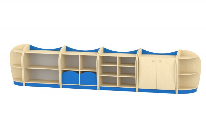 Marci szekrénysor, juhar-kék II.