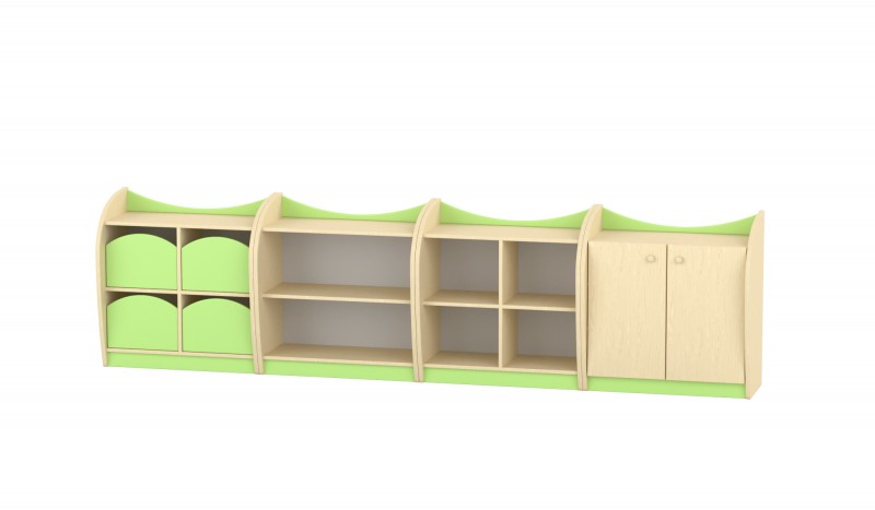 Marci szekrénysor, juhar-zöld III.