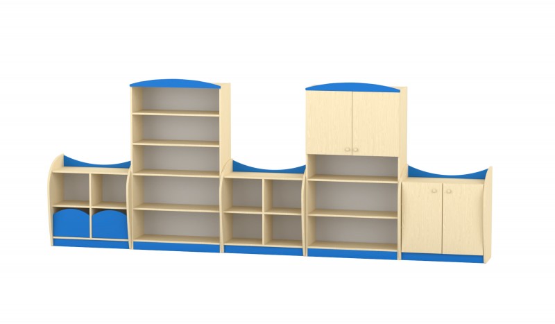 Marci szekrénysor, juhar-kék XII.