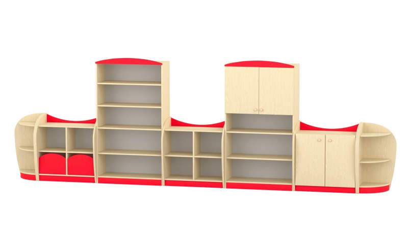 Marci szekrénysor, juhar-piros XIII.