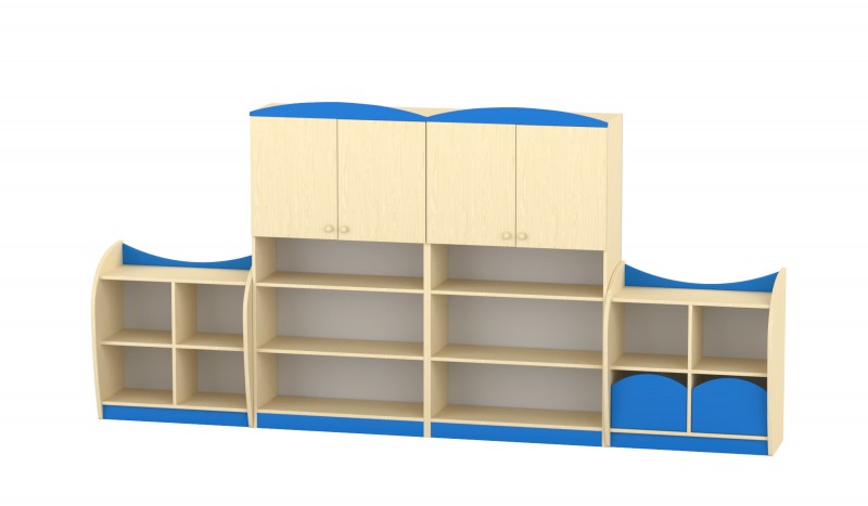 Marci szekrénysor, juhar-kék XIV.