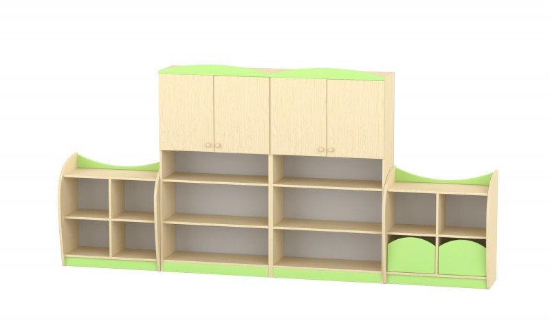 Marci szekrénysor, juhar-zöld XIV.