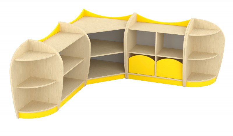 Marci sarok szekrénysor, juhar-sárga VIII.