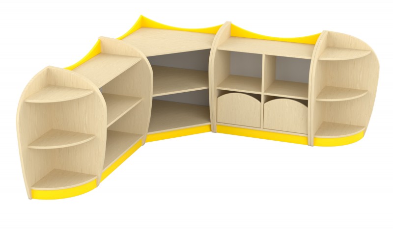 Marci sarok szekrénysor, juhar-sárga VIII.