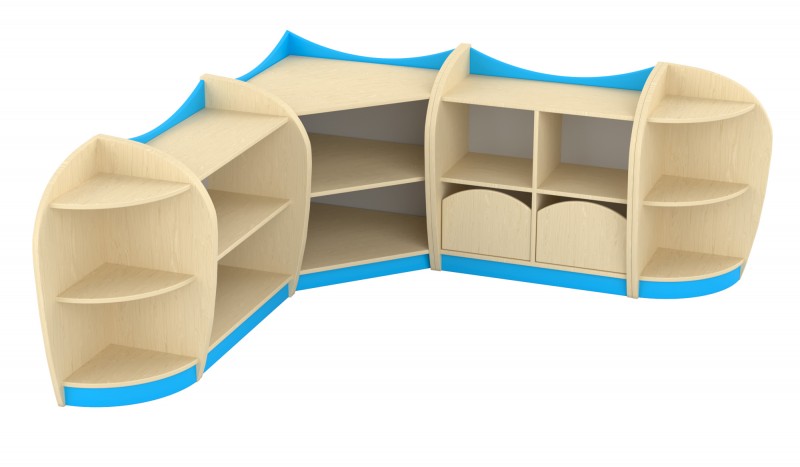 Marci sarok szekrénysor, juhar-világoskék VIII.