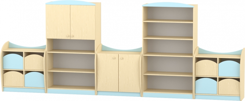 Marci szekrénysor, juhar-pasztellkék XVII.