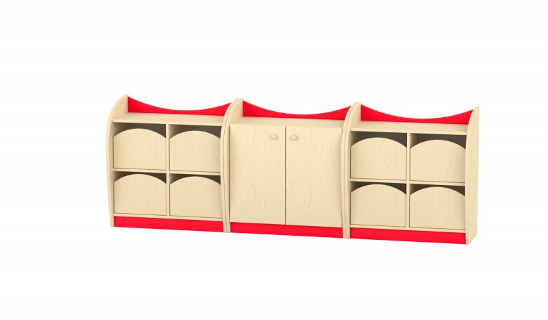 Marci szekrénysor, juhar-piros X.