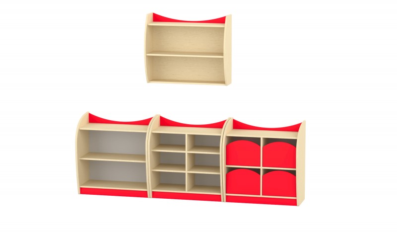 Marci szekrénysor, juhar-piros XI.