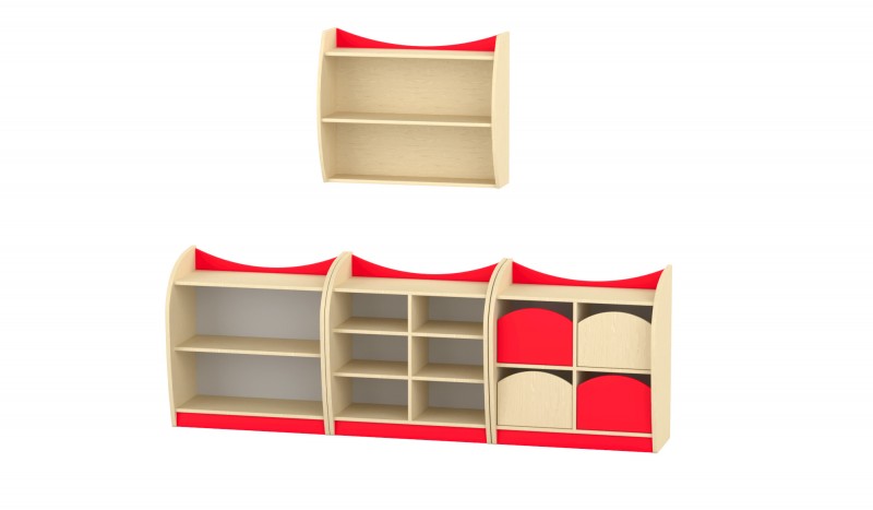 Marci szekrénysor, juhar-piros XI.