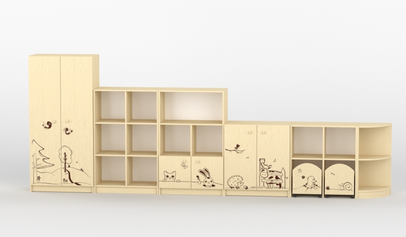 Sziluett Meserét szekrénysor - juhar